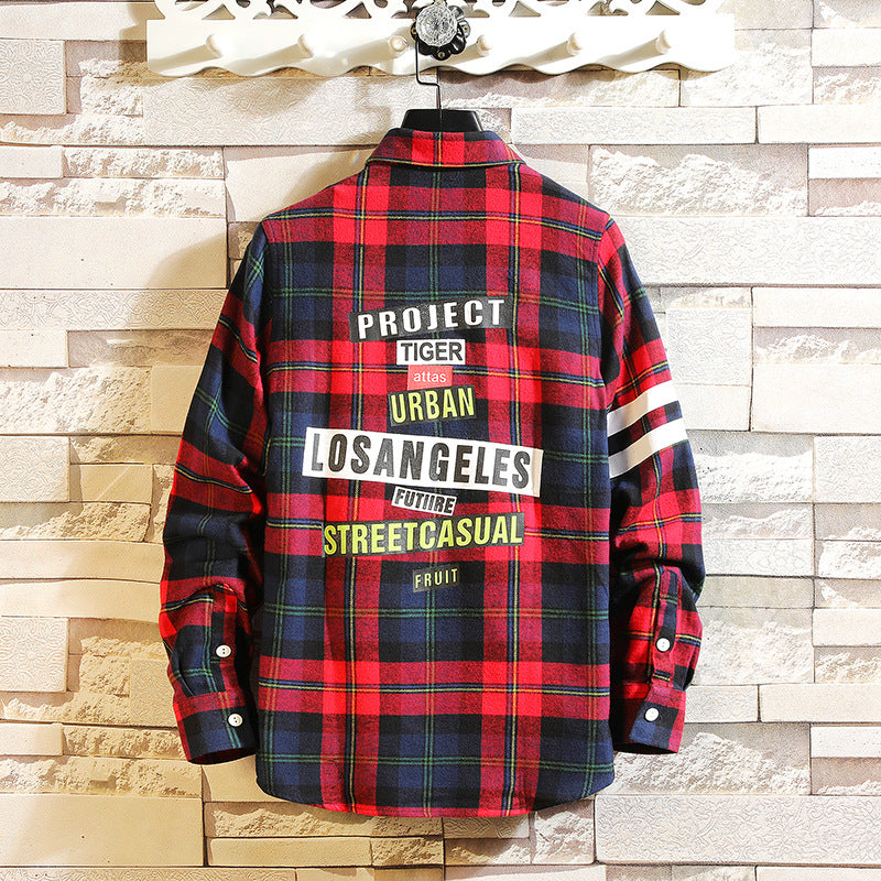 Plaid Shirt Men's Long-sleeved Casual Shirt