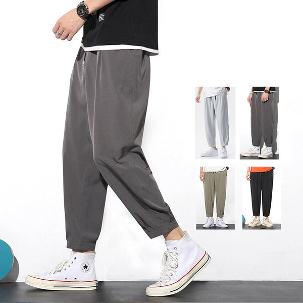 Summer Casual Ice Slik Trousers Jogger Hiking Sports Pants Men