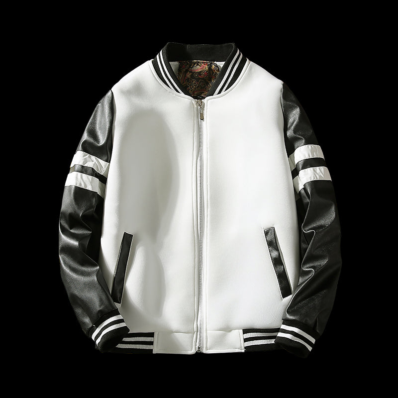 Simple Black And White baseball jacket men