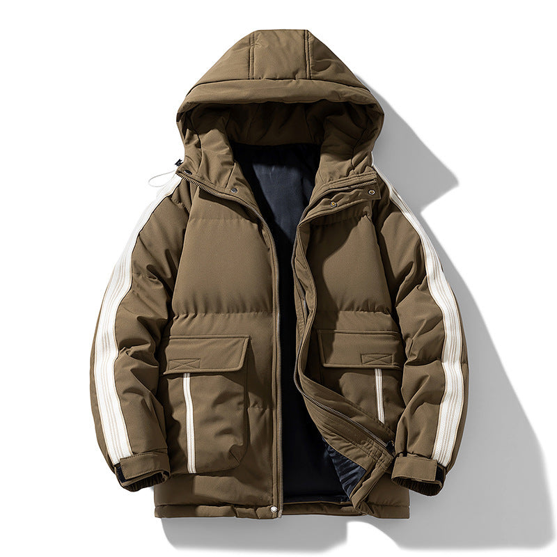 Winter Men's Cotton-padded Outdoor hooded coat