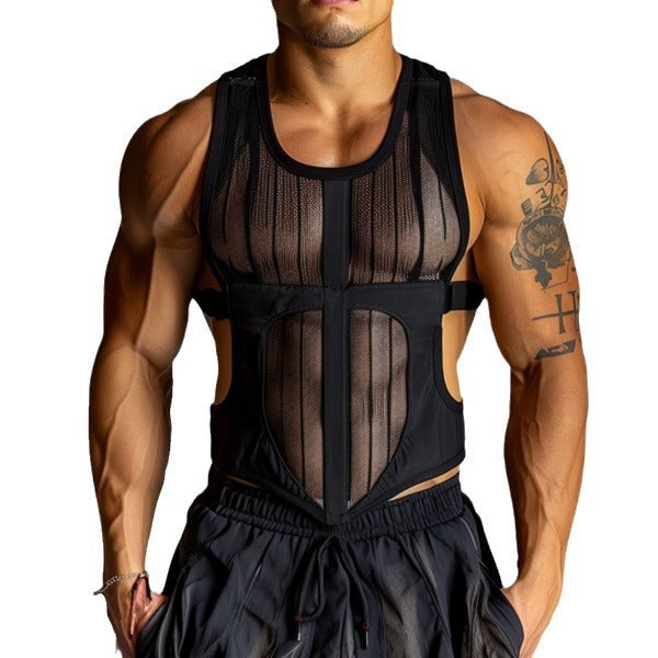 Men's Sexy See-through Mesh Workout Sleeveless Vest