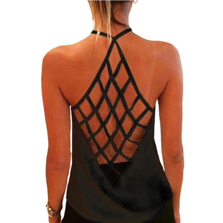 Sunflower Print Cutout Back Camisole Top Women