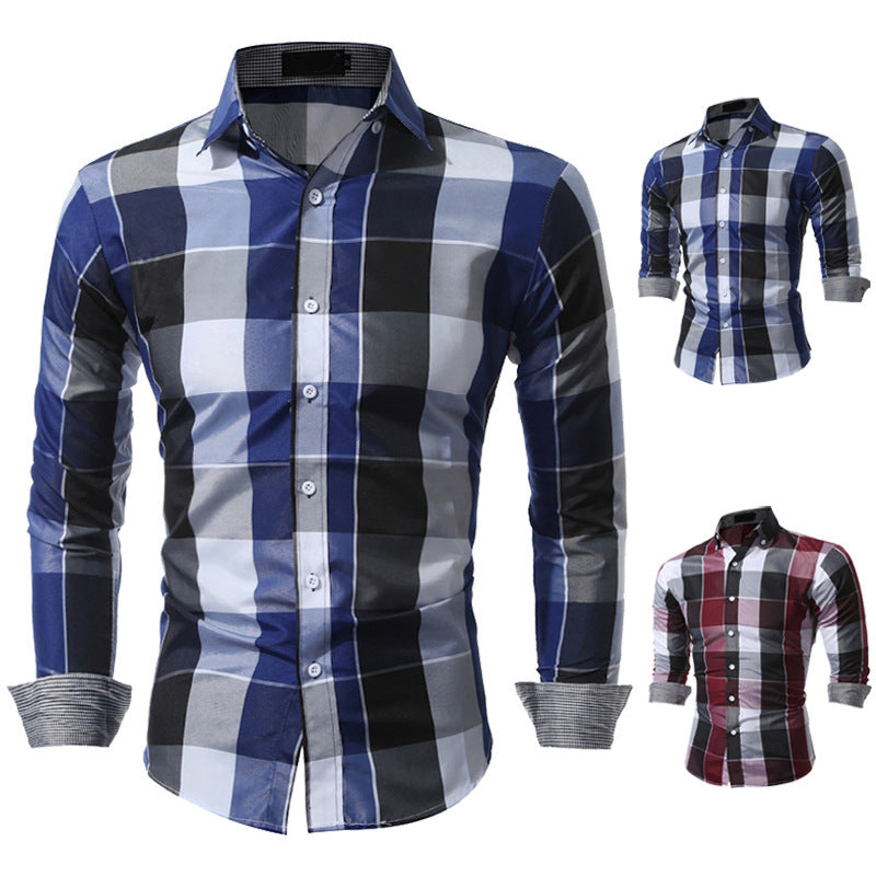 Classic Plaid Dress Shirt men