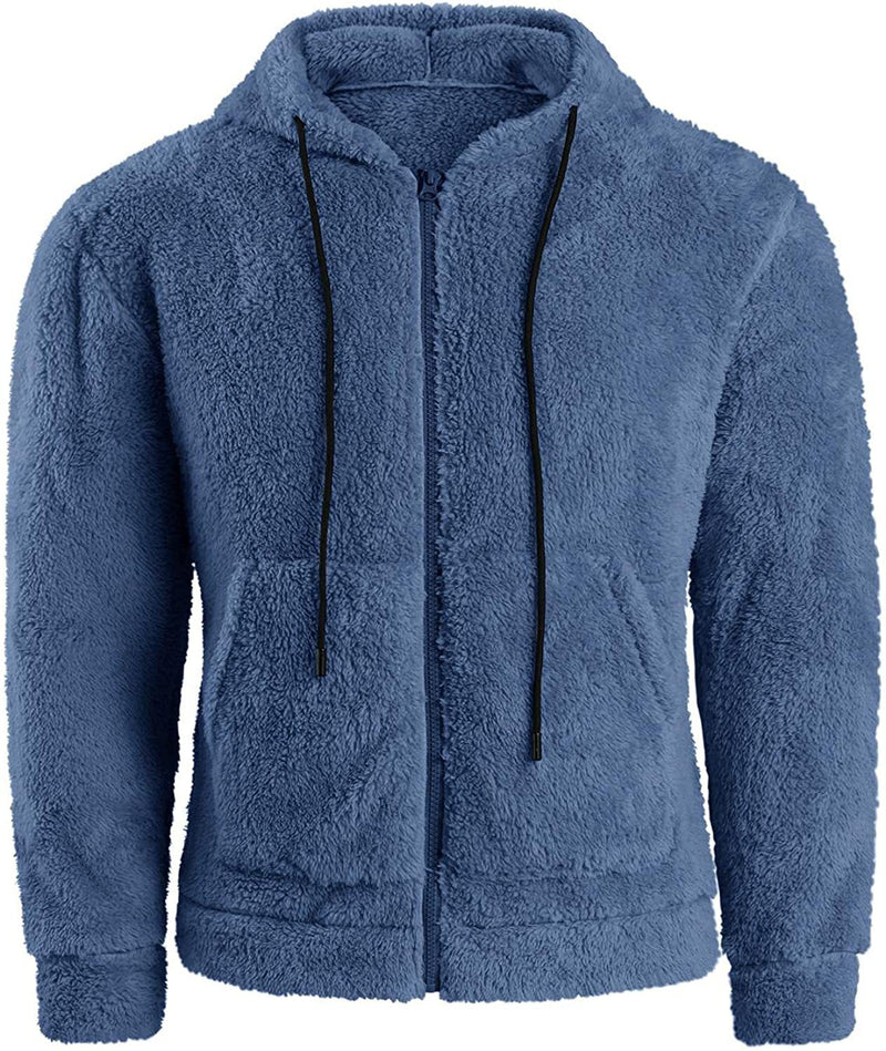 Men's Plush Cardigan Hooded Jacket