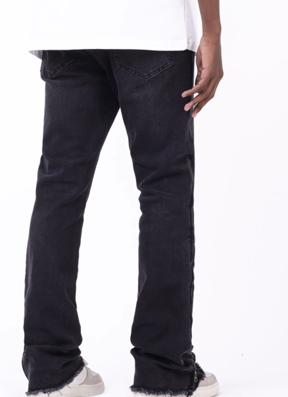 Casual Denim Mid Waist Elastic Trousers for men