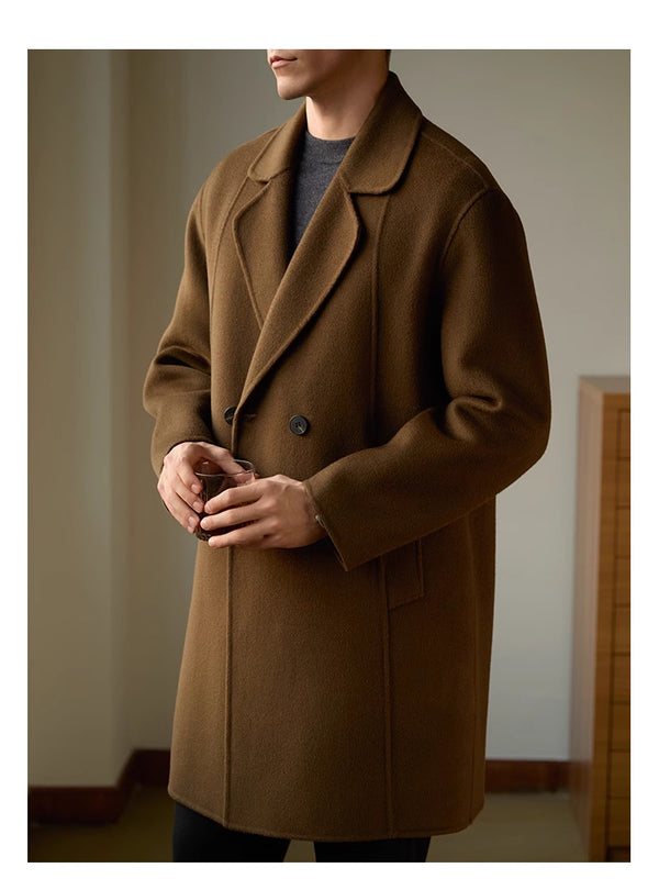 Men's Mid-length Woolen Thick Coat