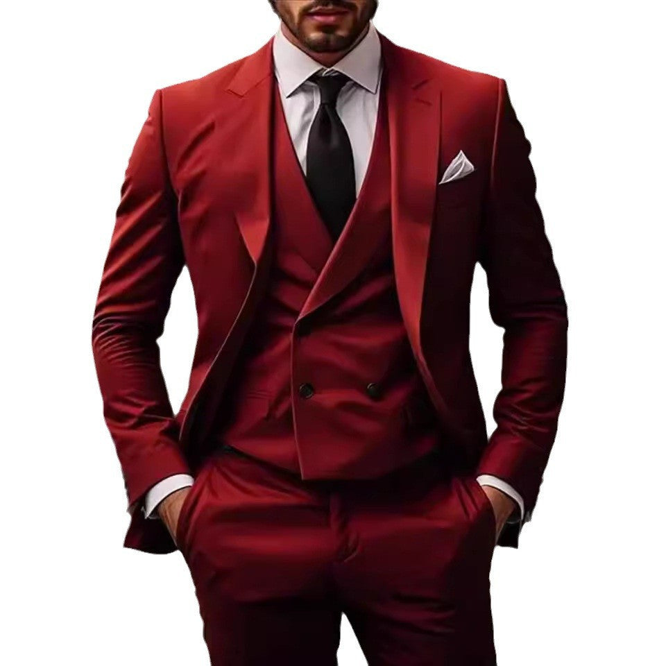 Plus Size Suit Three-piece Dress Suit for men