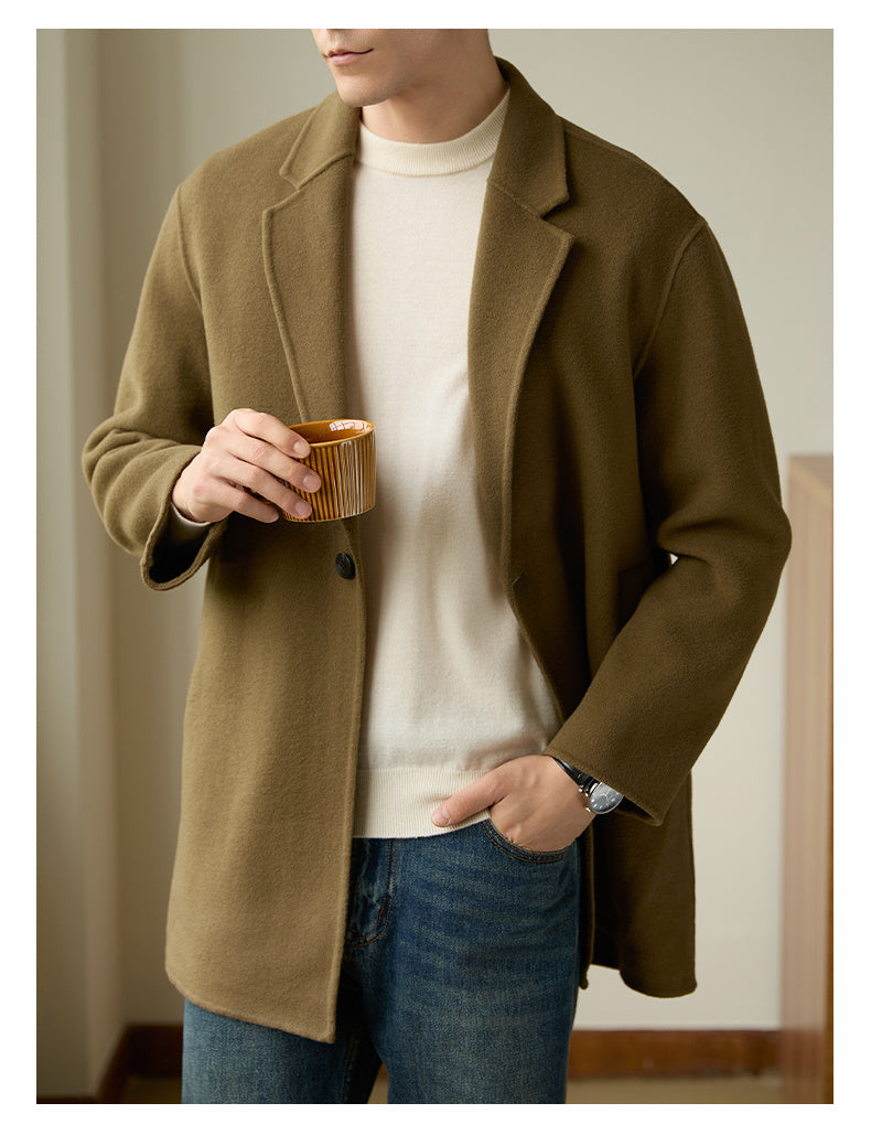 Men's Thermal Wool Blazer Collar Coat