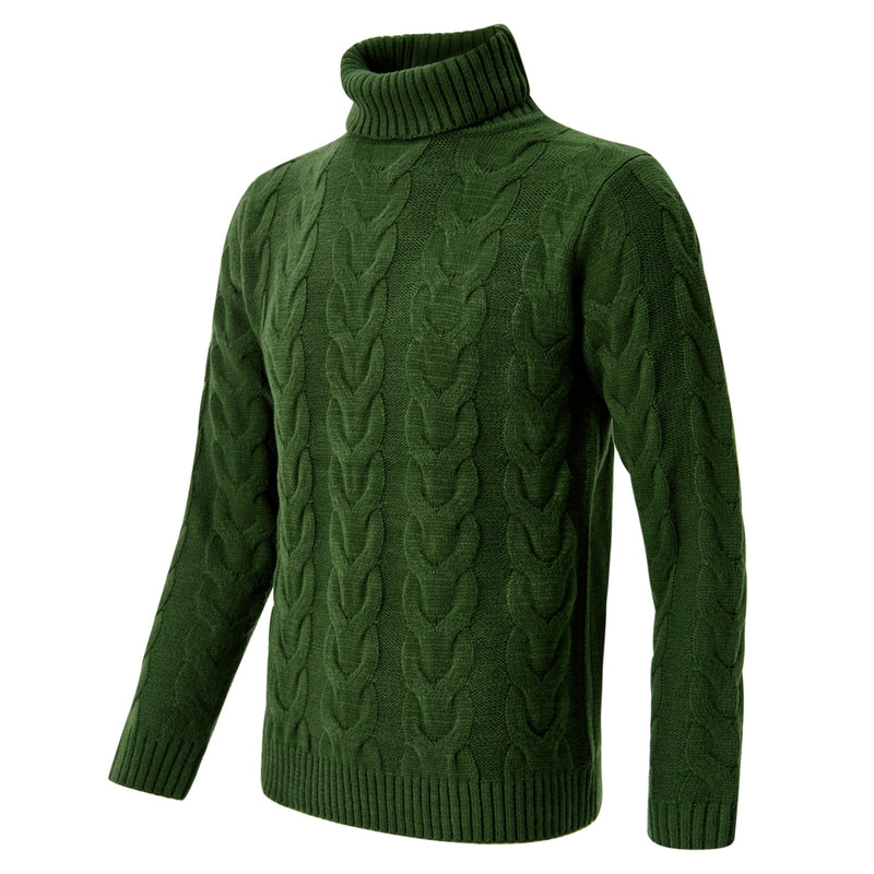 Men's Solid Color Turtleneck Sweater Leisure Pullover Knitwear