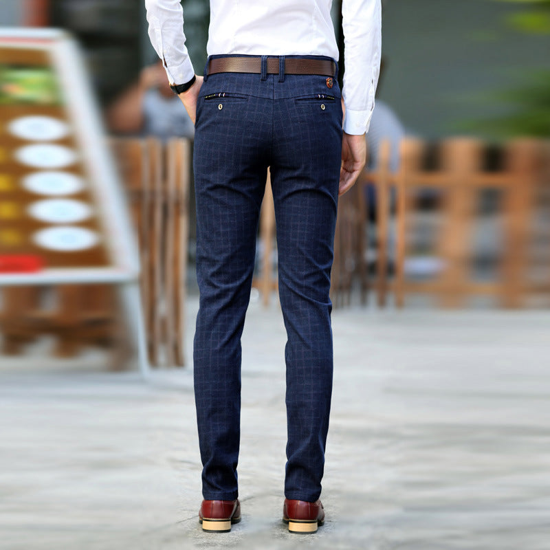 Straight Slim Business Stretch Pants Men