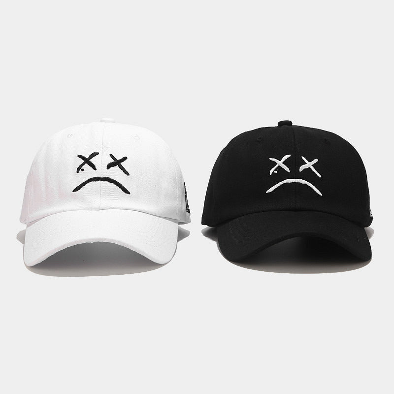 Crying Face Embroidery Baseball Outdoor Leisure Sun Protection cap