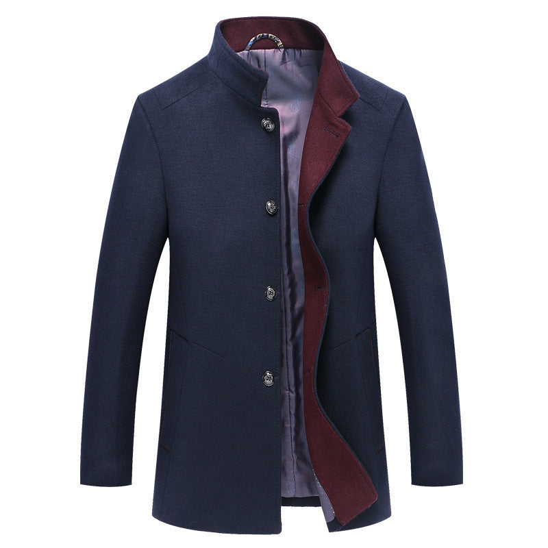 Slim-fit Youth Mid-length Single-breasted Trench Coat