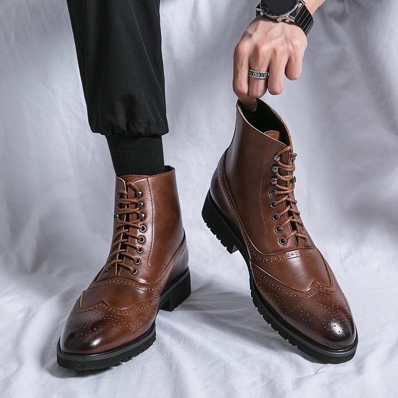 Mens Thick Sole Mid Top boots