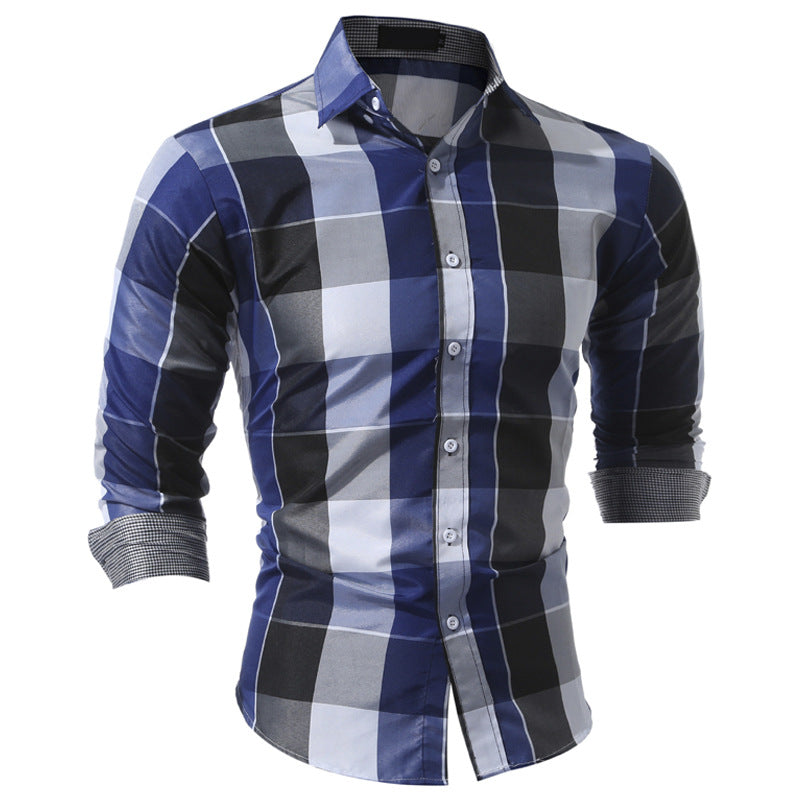 Classic Plaid Dress Shirt men