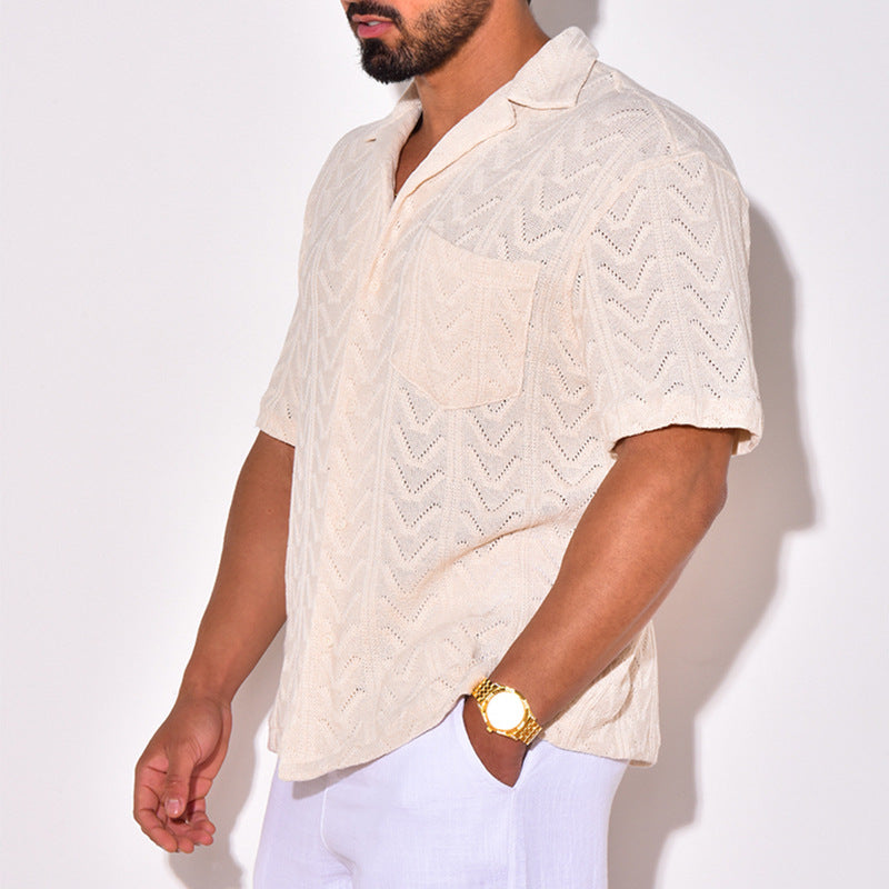 Summer Knitted Short-sleeved Loose shirt