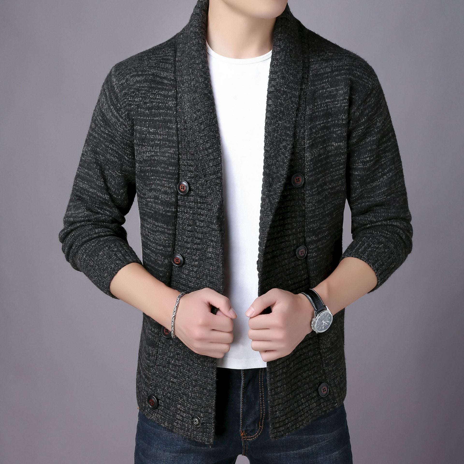 Youth Double Breasted Cardigan Sweater