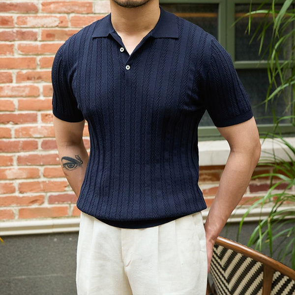 Casual Retro Slim-fit Short-sleeved Knitted sweater