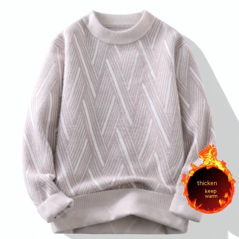 Round Neck Men's Winter Rhombus Sweater