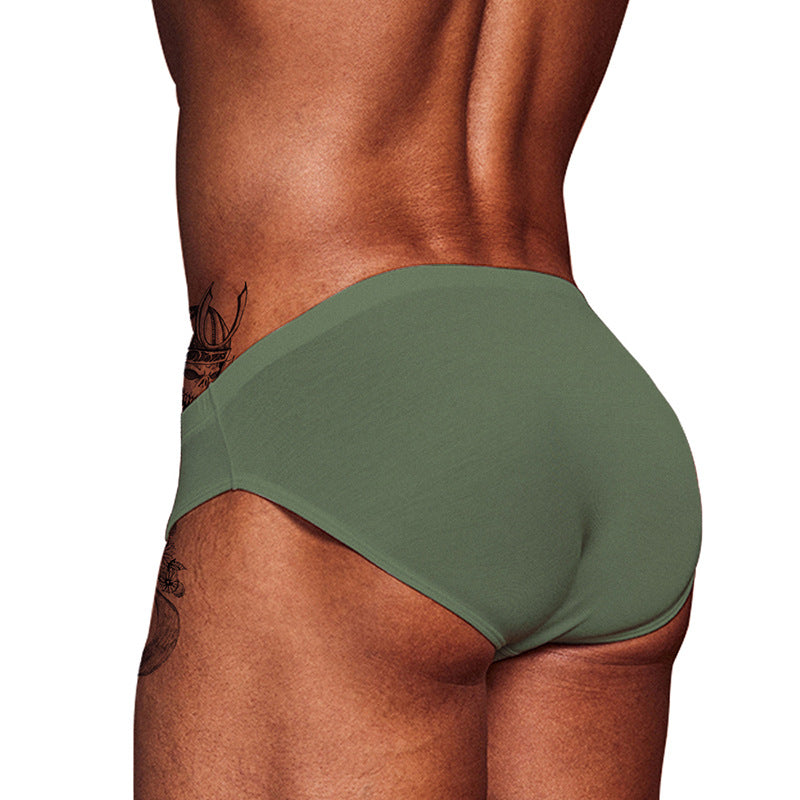 Men's Low Waist Breathable Solid Color Briefs