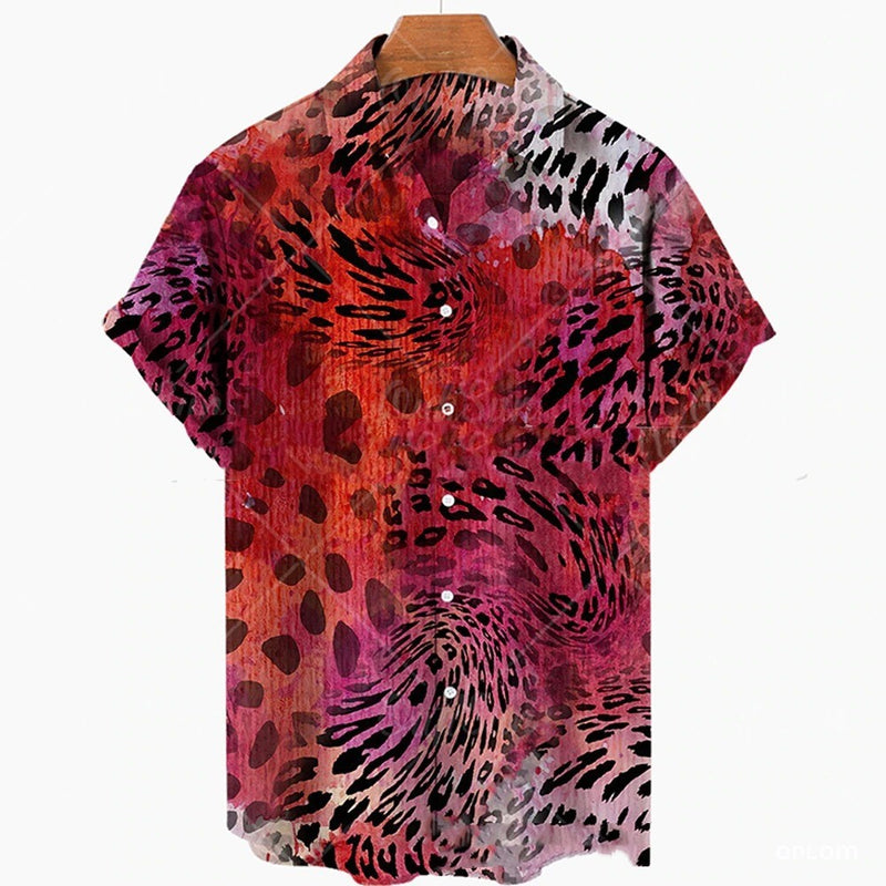 Casual printed short Sleeve summer Shirt Men