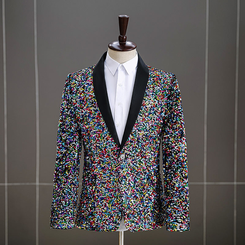 Men's Colorful Sequin Fashion-color suit Coat