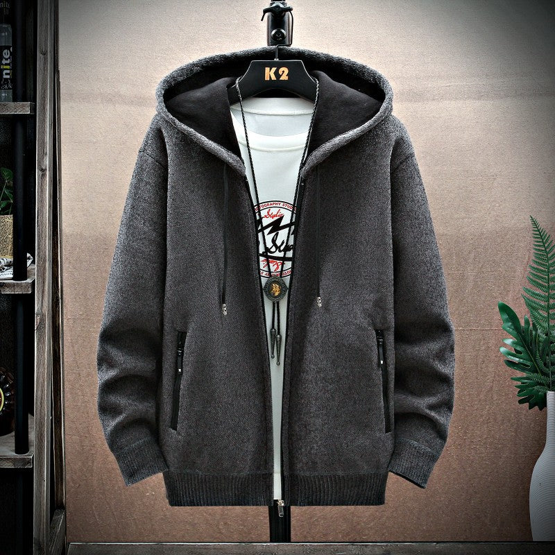 Velvet Padded Hooded Cardigan hooded sweater jacket