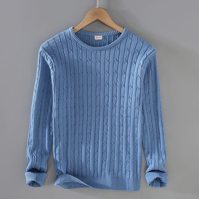 Thick Needle Solid Color Twist Slim Fit sweater