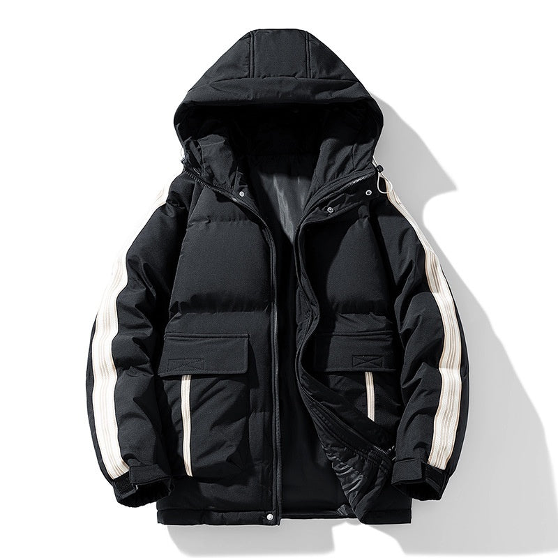 Winter Men's Cotton-padded Outdoor hooded coat