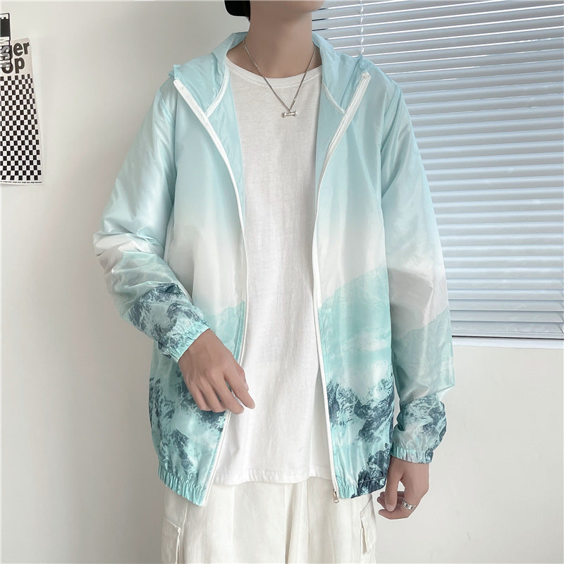 Men's Loose And Casual Gradient Color Sun Protection jacket