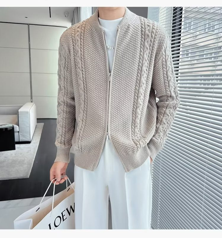 Zipper Knitted Cardigan For Men