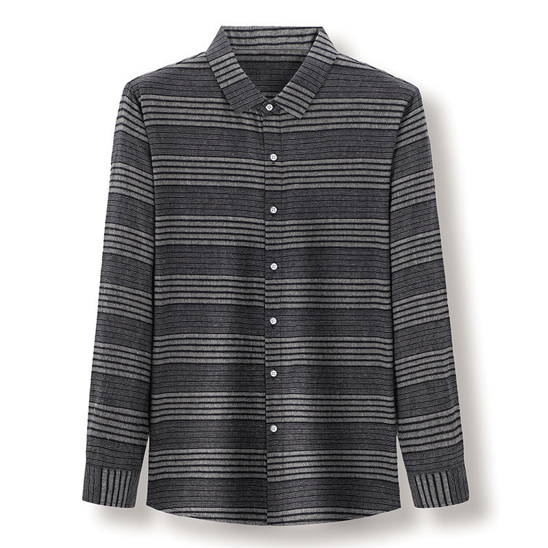 Long Sleeve Shirt Light Business Casual Linen Striped Shirt men