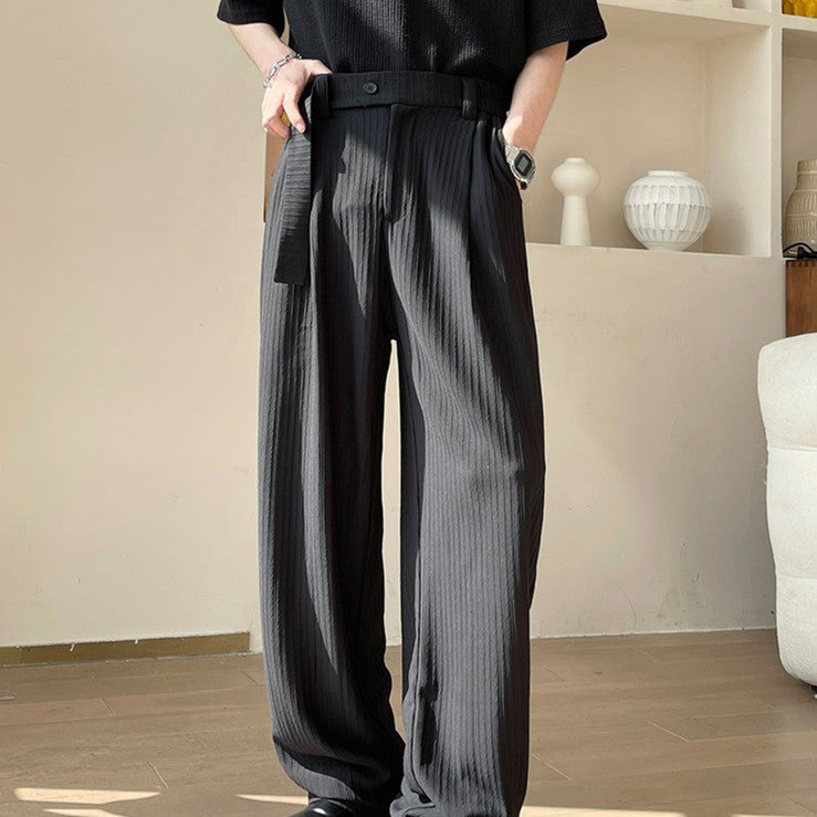 Ice Silk Cool Suit Pants For Men Draping Effect