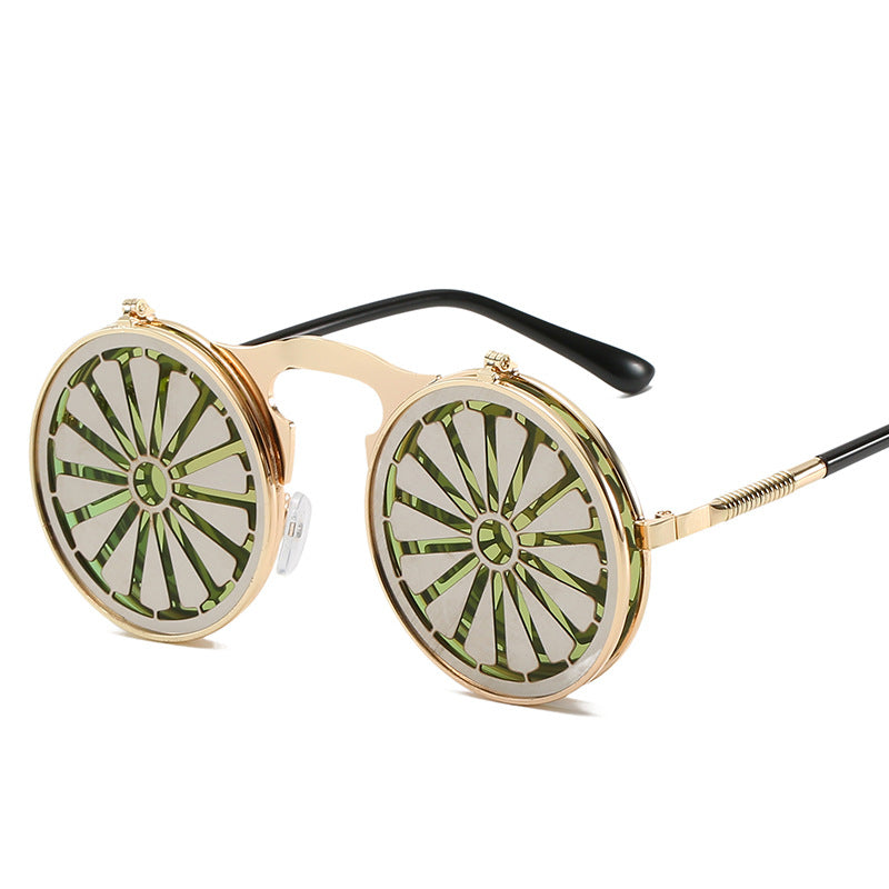 Steampunk Flip Men's Metal Prince Mirror Glasses