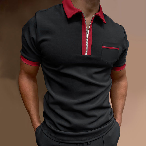 Men's Lapel Slim Pocket POLO t-Shirt