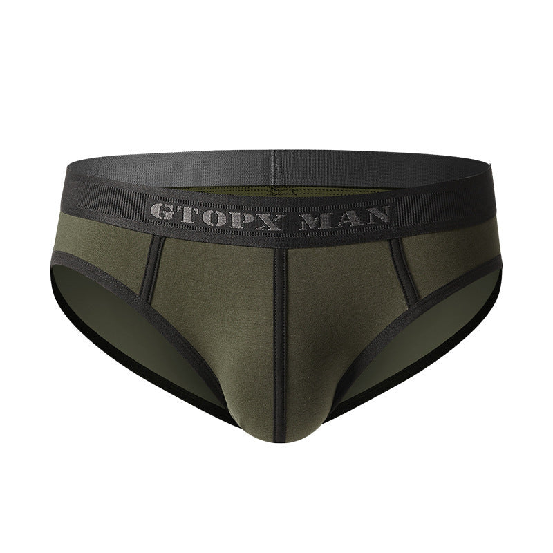 Contrasting Color Thread Cotton Single-layer Briefs