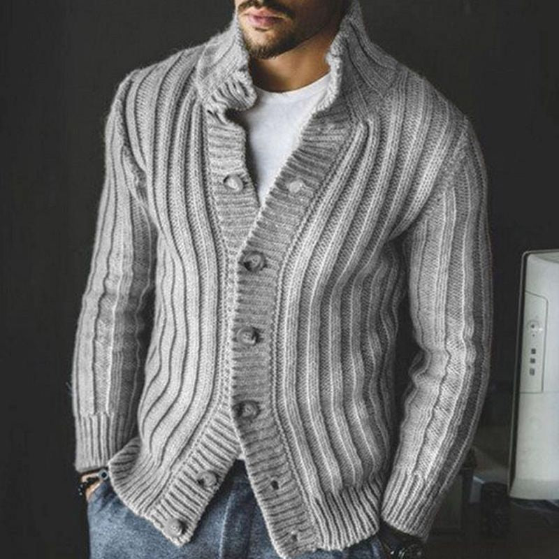 Plus Size Men's Knitted Sweater Winter Warm Coat