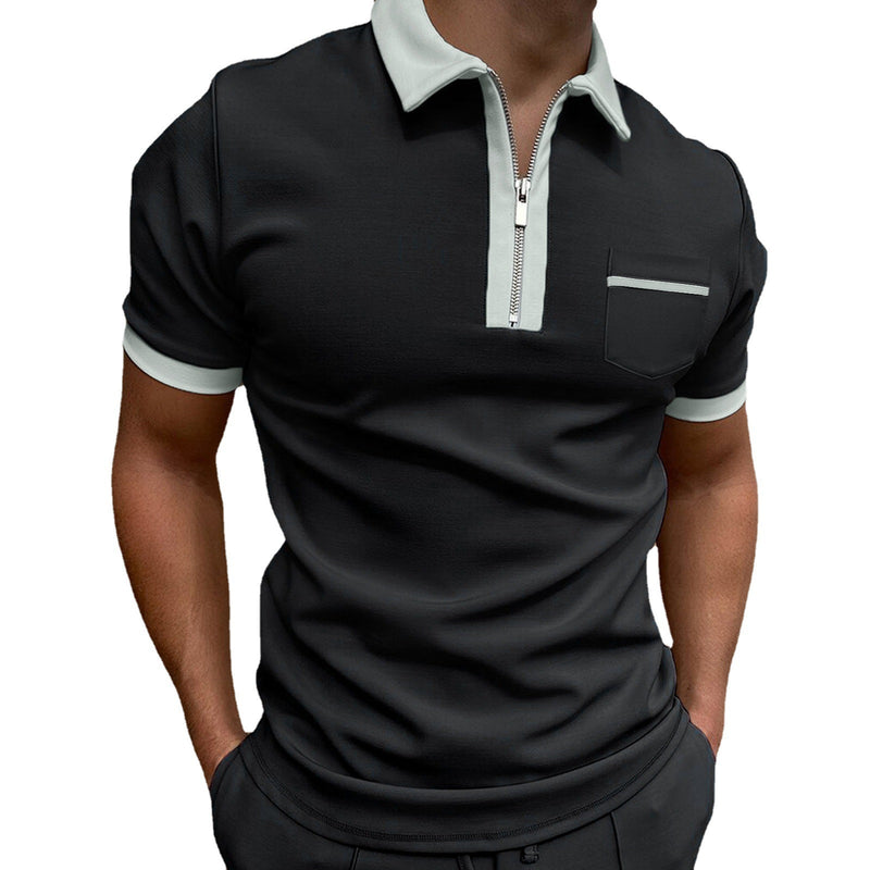 Men's Lapel Slim Pocket POLO t-Shirt