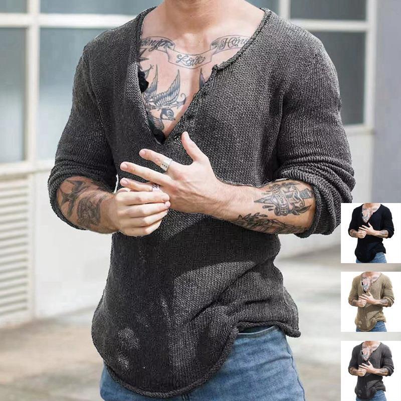 Pullover Sweater V-neck Woolen Thin Bottoming Shirt