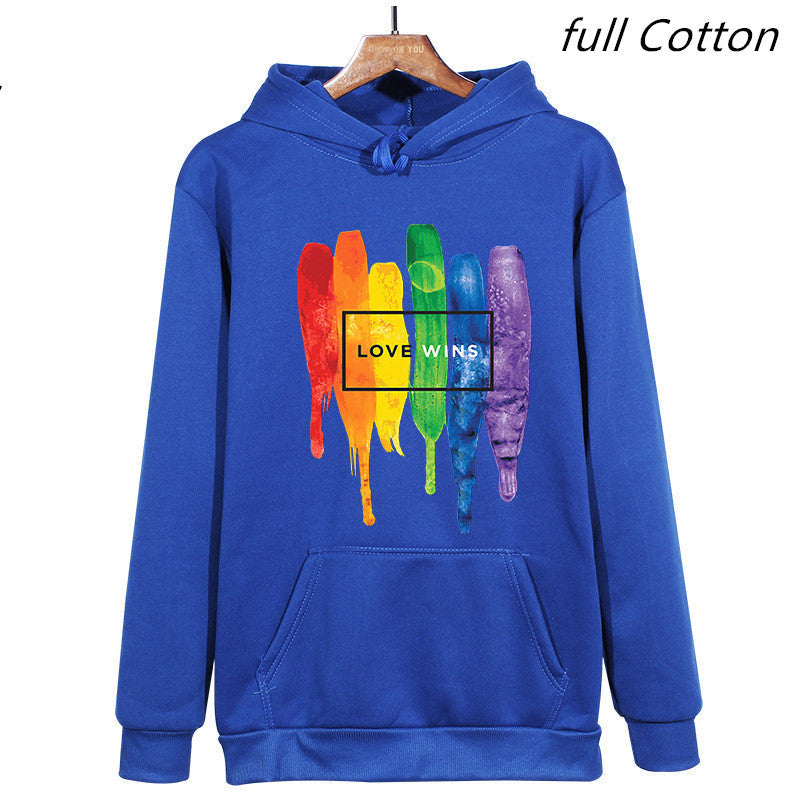 Felpa con cappuccio in pile di cotone Pride Lgbt da uomo 