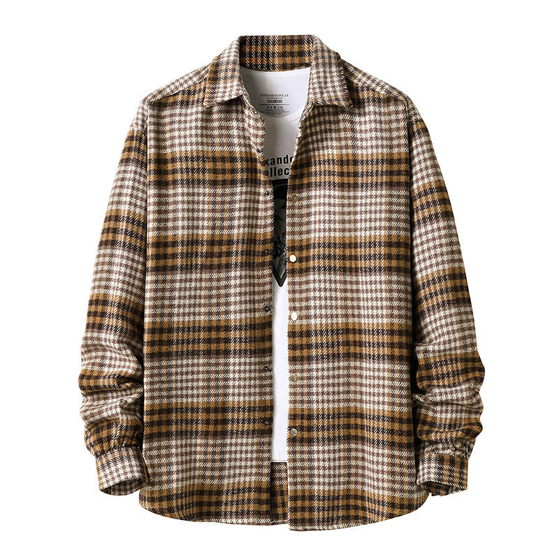 Flannel Thick Plaid Shirt Men's