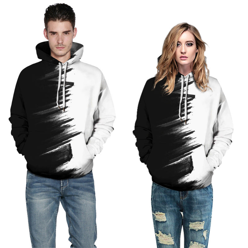 Men Sports Large Size Print Pullover Hoodie