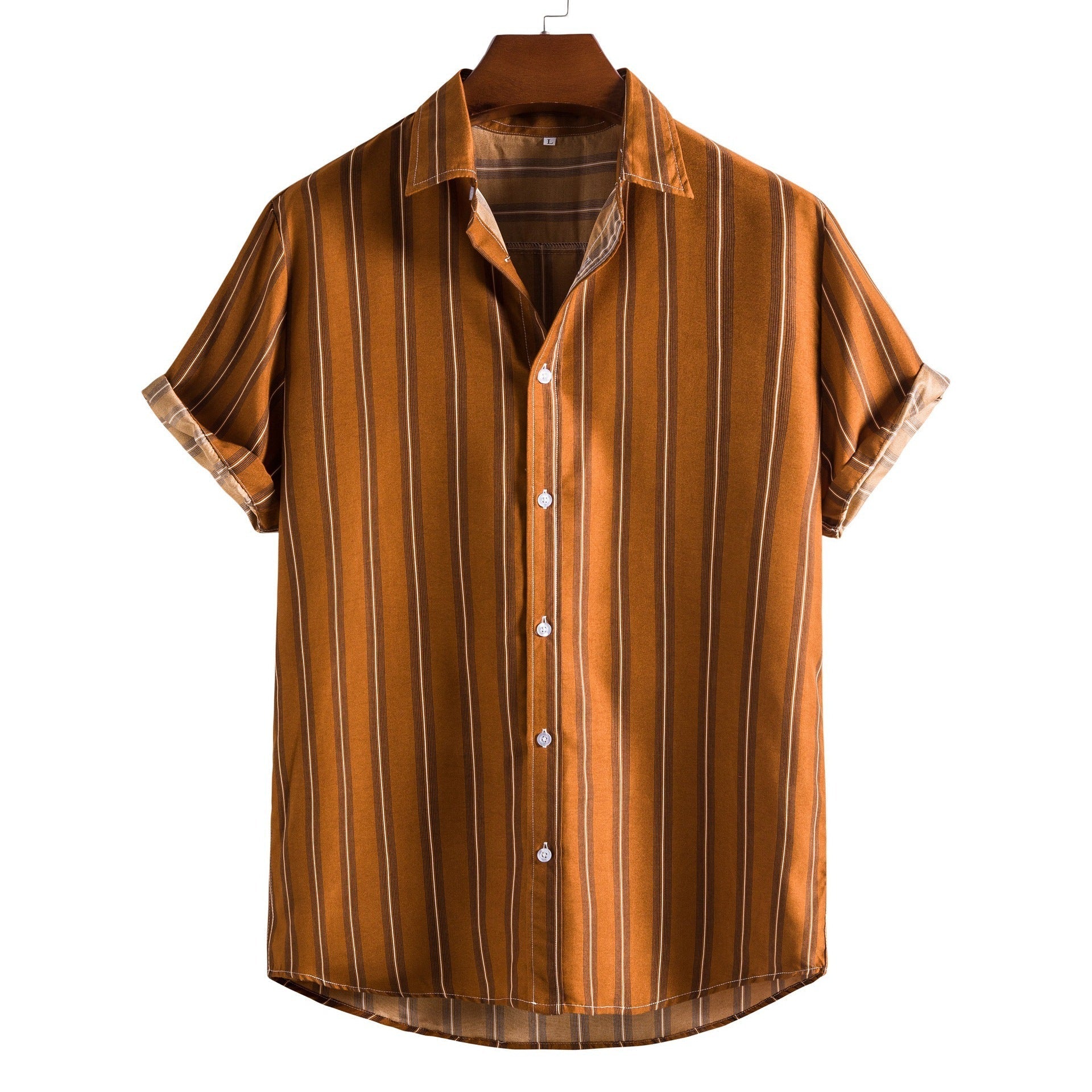 Men'S Striped Short Sleeve Shirt Fashion Casual Wear