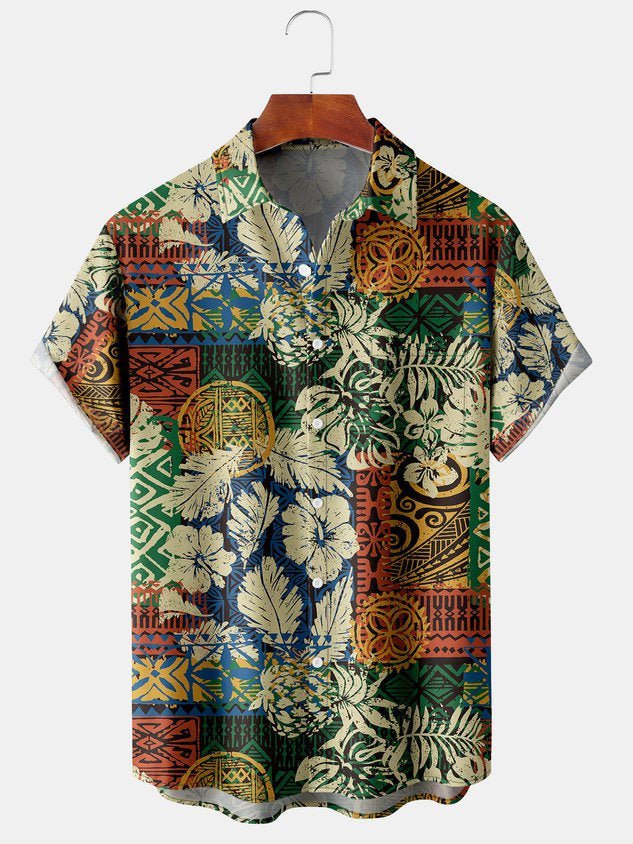 Summer Casual Printed Hawaiian Shirt Men