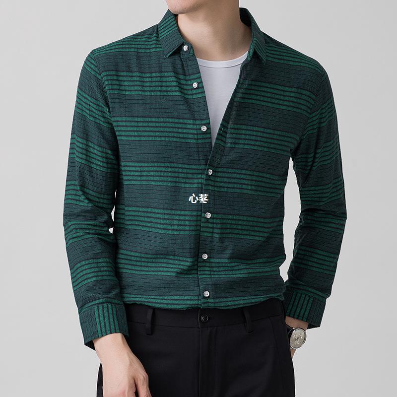 Young And Middle-aged Men's Long-sleeved Shirt