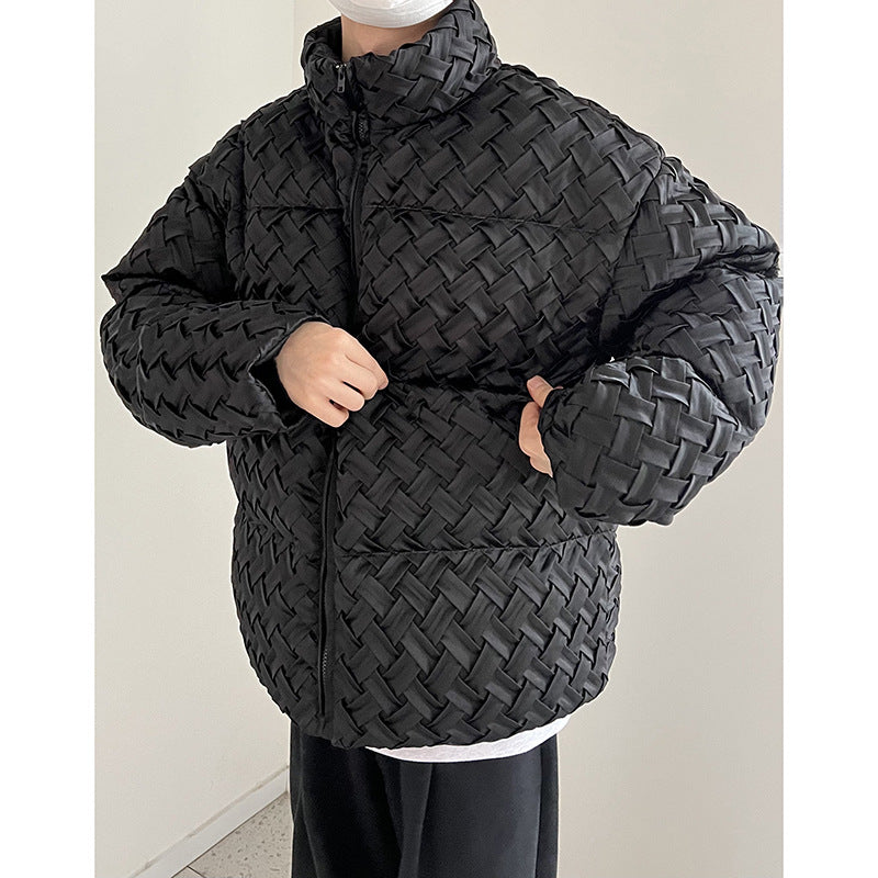 Weaving Stand-up Collar Cotton-padded jacket