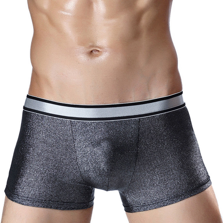 Men's Hot Silver Ice Silk Boxer Briefs