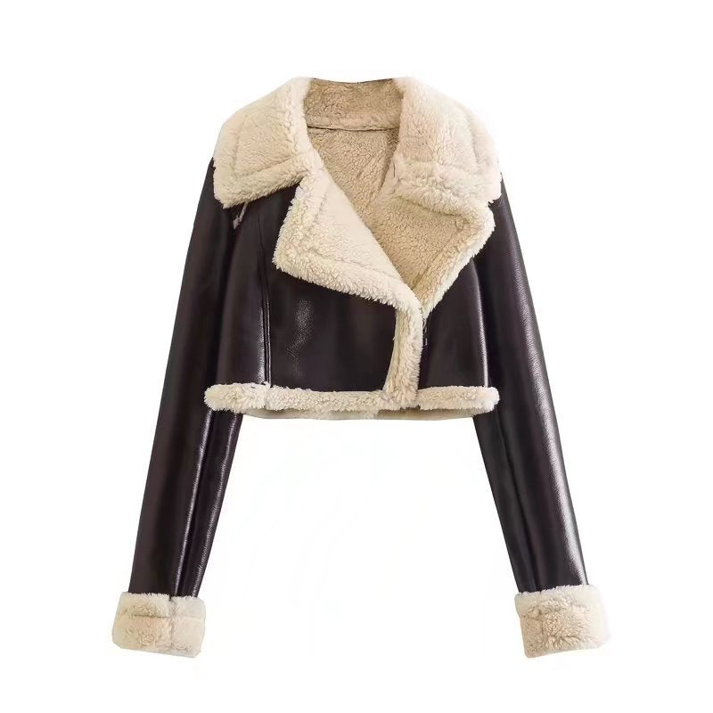 Women's Short Lapel Long Sleeve Slim Personality Jacket