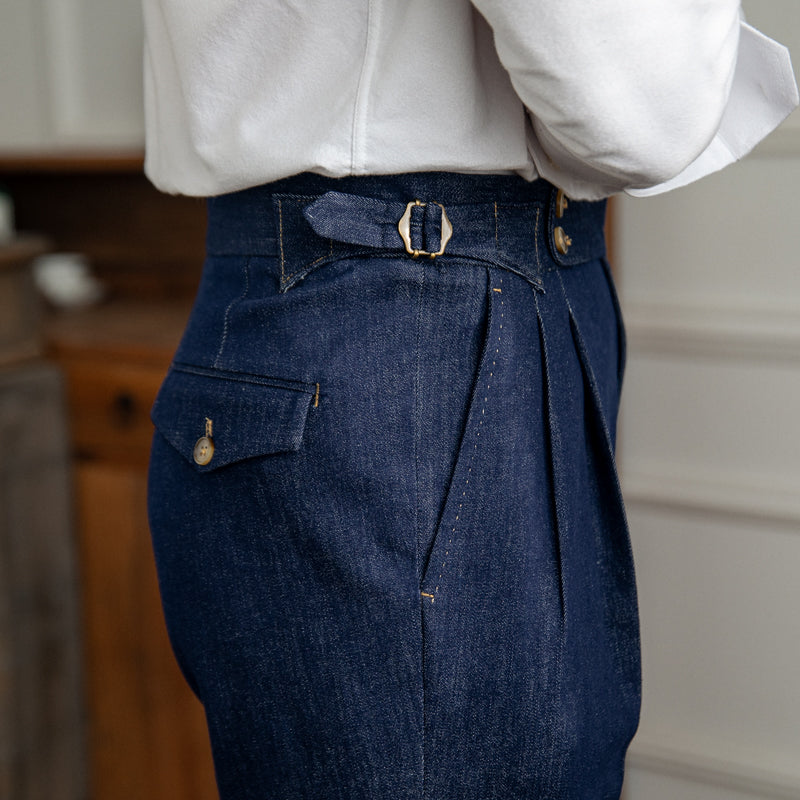 High Waisted Vintage Denim Casual Pants