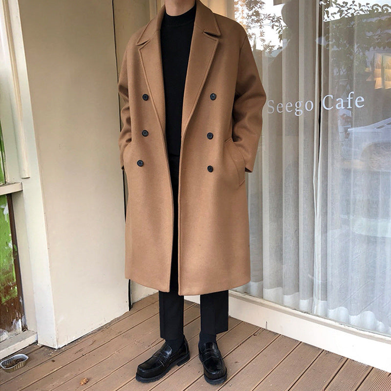 Men's Mid-length Woolen trench Coat  Winter