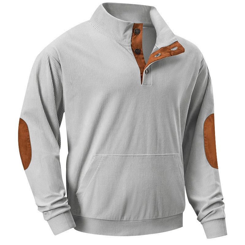 Stand Collar Long Sleeve With Pocket Sweatshirt Men